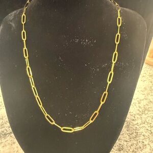 Classic 14k Gold Over Stainless Steal Paperclip Chain Necklace